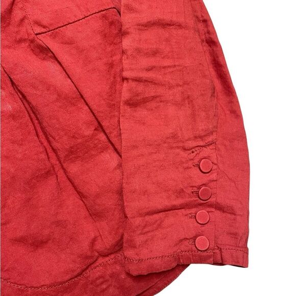 Eileen Fisher Red Lightweight Zippered Jacket Red Size Small - Picture 4 of 5